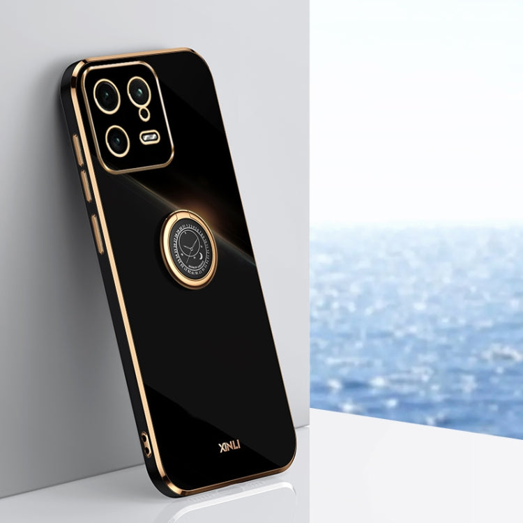 XINLI Straight Edge 6D Electroplate TPU Phone Case with Ring Holder