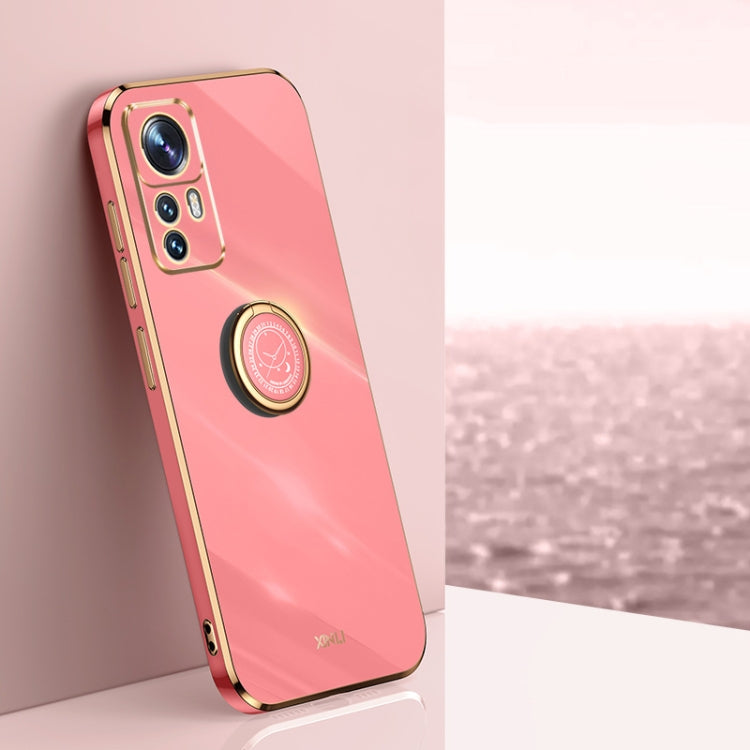 XINLI Straight Edge 6D Electroplate TPU Phone Case with Ring Holder