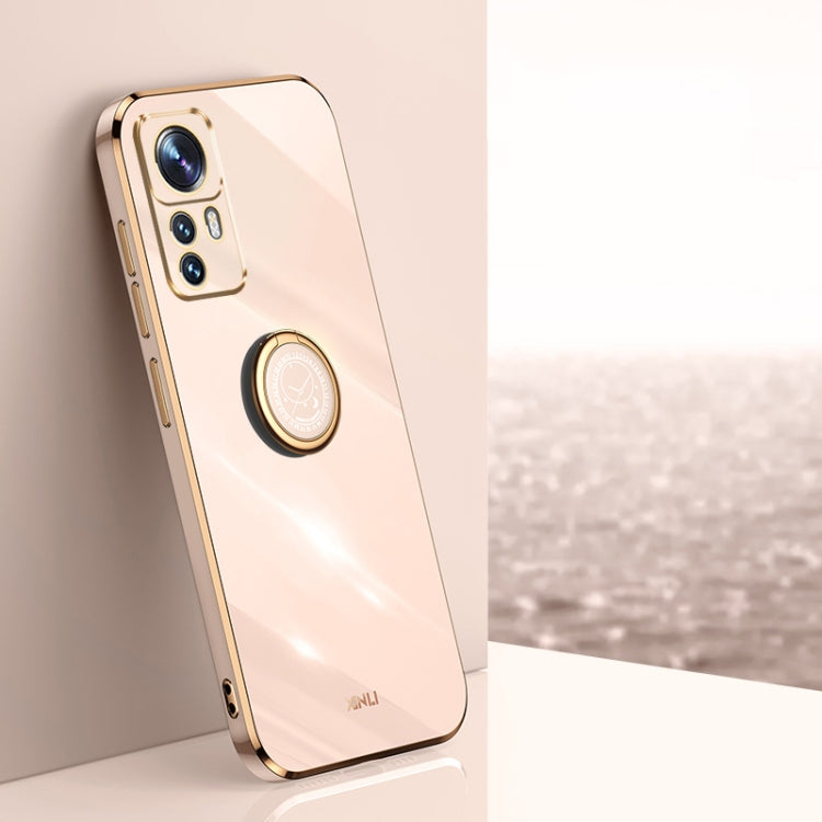 XINLI Straight Edge 6D Electroplate TPU Phone Case with Ring Holder