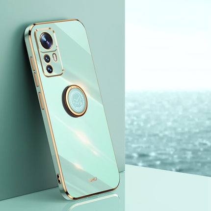 XINLI Straight Edge 6D Electroplate TPU Phone Case with Ring Holder, For Xiaomi 12, For Xiaomi 12T Pro, For Xiaomi 12 Lite