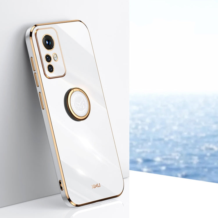 XINLI Straight Edge 6D Electroplate TPU Phone Case with Ring Holder