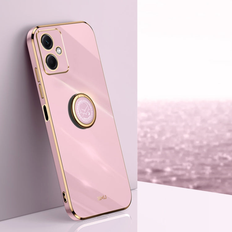 XINLI Straight Edge 6D Electroplate TPU Phone Case with Ring Holder