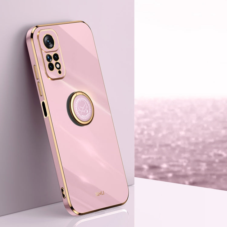 XINLI Straight Edge 6D Electroplate TPU Phone Case with Ring Holder
