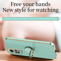 XINLI Straight Edge 6D Electroplate TPU Phone Case with Ring Holder