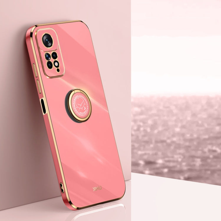XINLI Straight Edge 6D Electroplate TPU Phone Case with Ring Holder