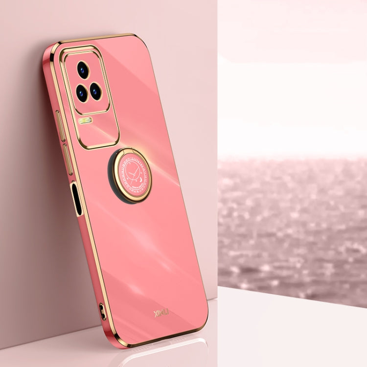 XINLI Straight Edge 6D Electroplate TPU Phone Case with Ring Holder