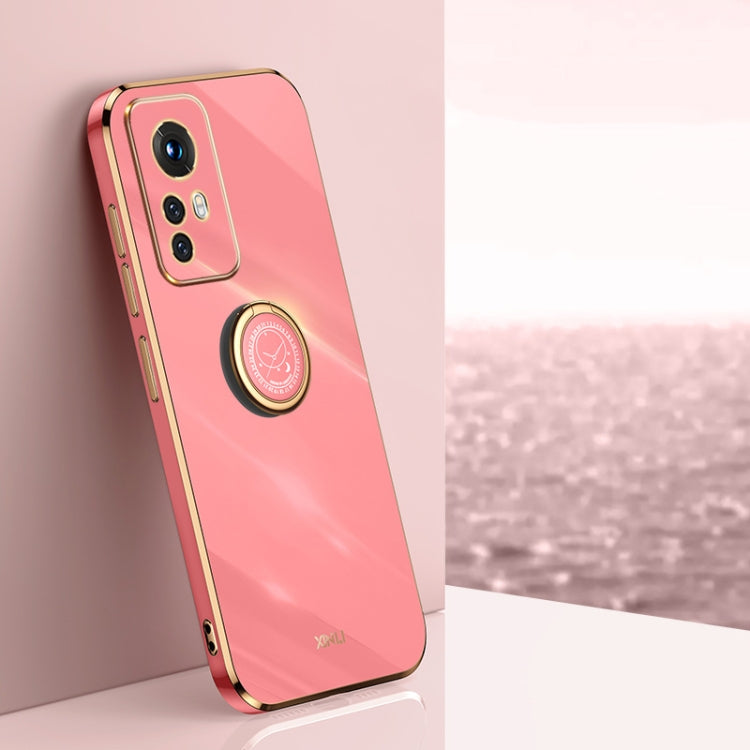 XINLI Straight Edge 6D Electroplate TPU Phone Case with Ring Holder