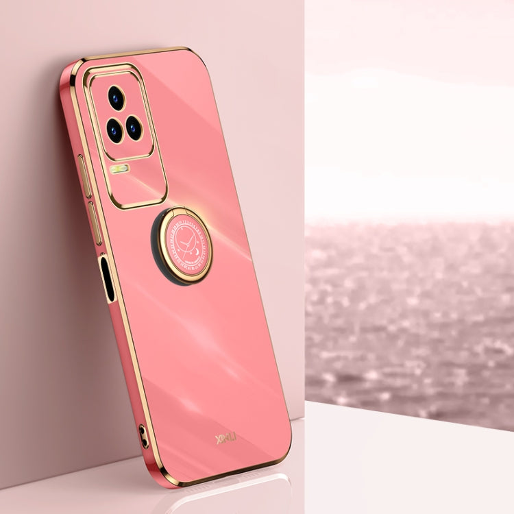 XINLI Straight Edge 6D Electroplate TPU Phone Case with Ring Holder