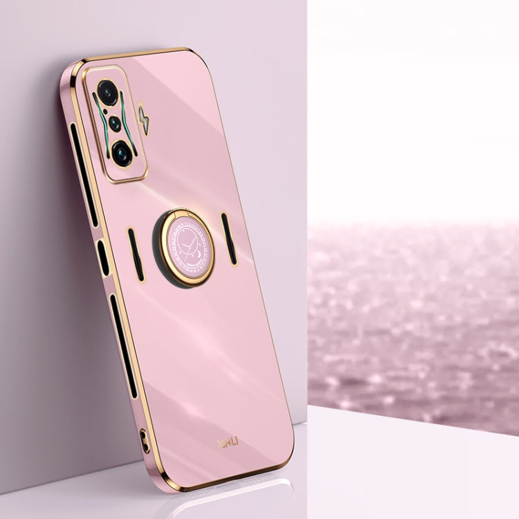XINLI Straight Edge 6D Electroplate TPU Phone Case with Ring Holder