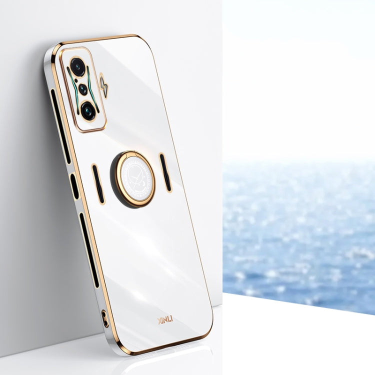 XINLI Straight Edge 6D Electroplate TPU Phone Case with Ring Holder
