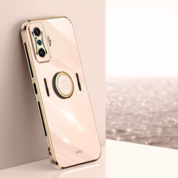 XINLI Straight Edge 6D Electroplate TPU Phone Case with Ring Holder