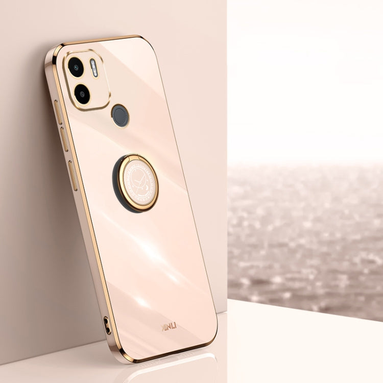 XINLI Straight Edge 6D Electroplate TPU Phone Case with Ring Holder
