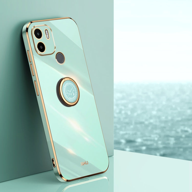 XINLI Straight Edge 6D Electroplate TPU Phone Case with Ring Holder