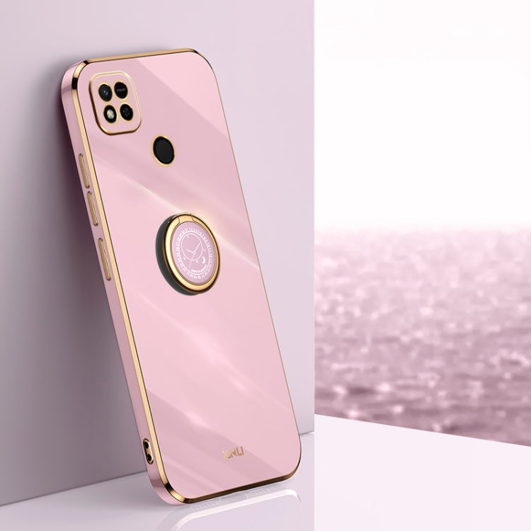 XINLI Straight Edge 6D Electroplate TPU Phone Case with Ring Holder