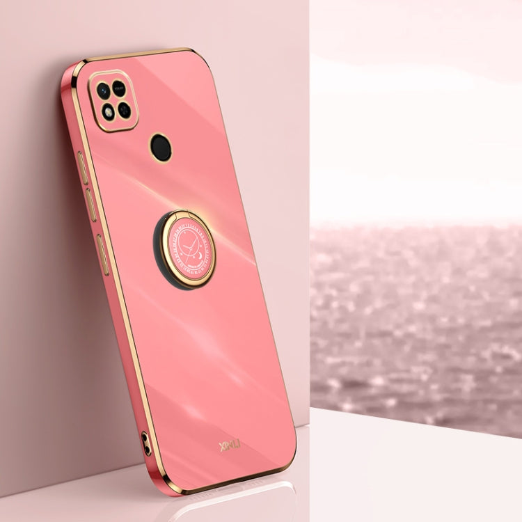 XINLI Straight Edge 6D Electroplate TPU Phone Case with Ring Holder