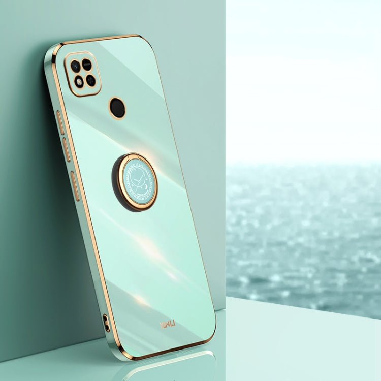 XINLI Straight Edge 6D Electroplate TPU Phone Case with Ring Holder