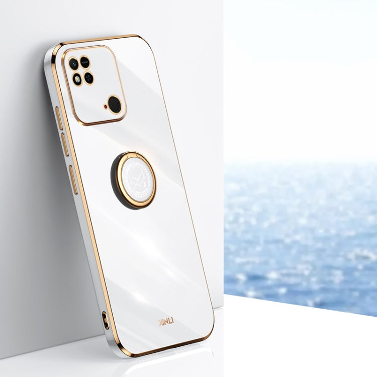 XINLI Straight Edge 6D Electroplate TPU Phone Case with Ring Holder