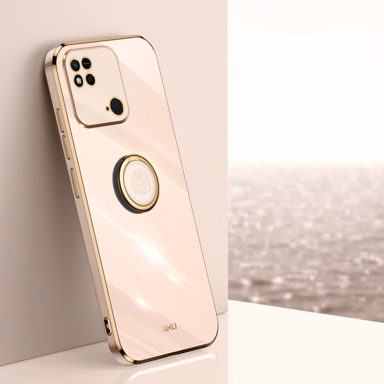 XINLI Straight Edge 6D Electroplate TPU Phone Case with Ring Holder