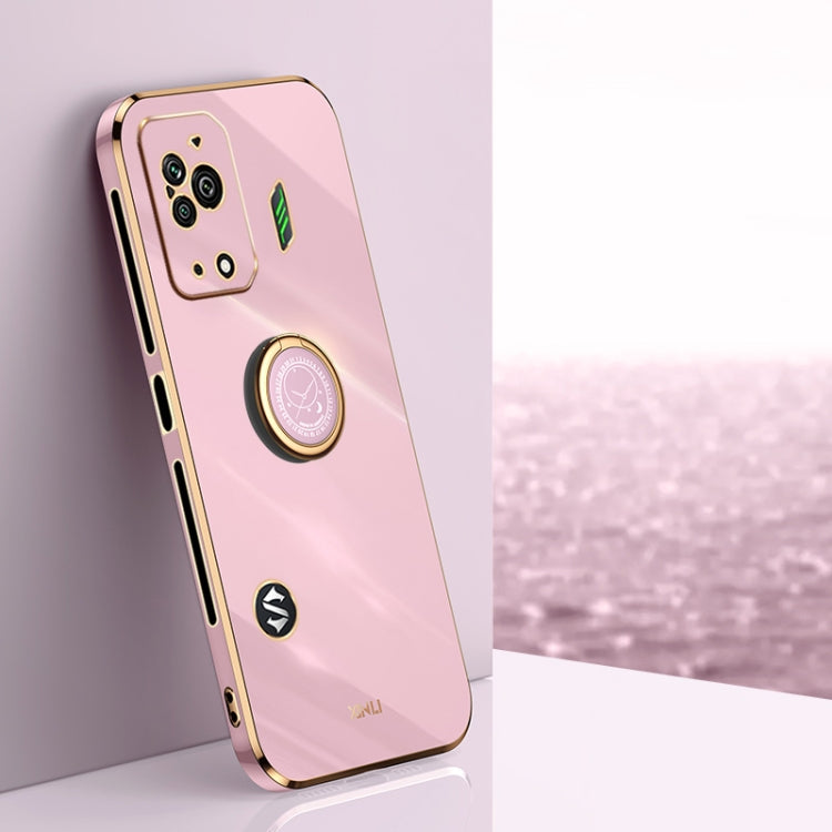 XINLI Straight Edge 6D Electroplate TPU Phone Case with Ring Holder, For Xiaomi Black Shark 5, For Xiaomi Black Shark 5 Pro