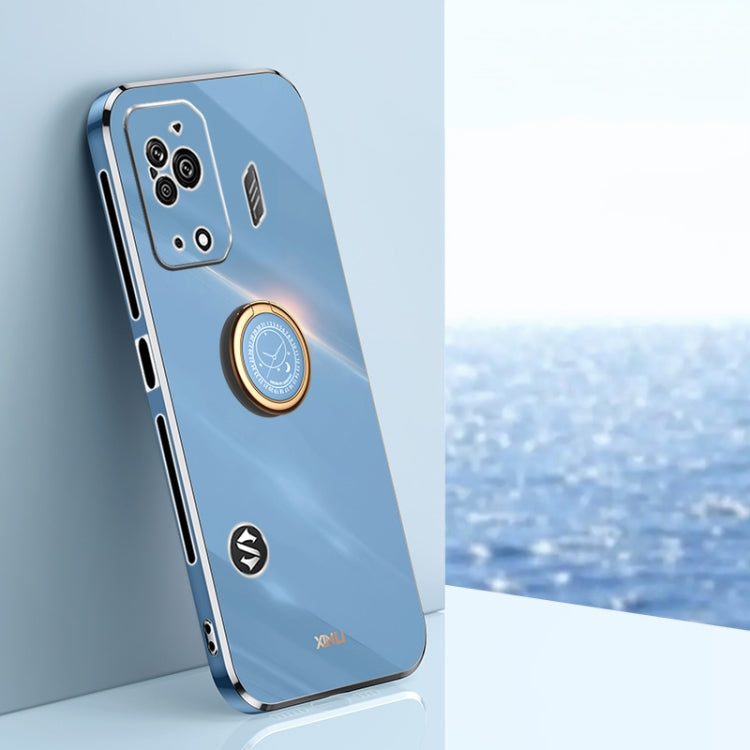 XINLI Straight Edge 6D Electroplate TPU Phone Case with Ring Holder, For Xiaomi Black Shark 5, For Xiaomi Black Shark 5 Pro