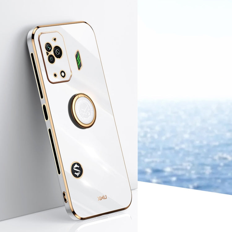XINLI Straight Edge 6D Electroplate TPU Phone Case with Ring Holder, For Xiaomi Black Shark 5, For Xiaomi Black Shark 5 Pro