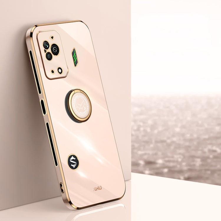 XINLI Straight Edge 6D Electroplate TPU Phone Case with Ring Holder, For Xiaomi Black Shark 5, For Xiaomi Black Shark 5 Pro