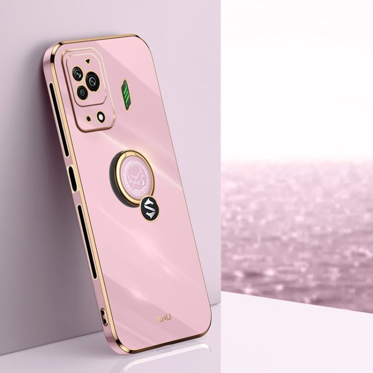 XINLI Straight Edge 6D Electroplate TPU Phone Case with Ring Holder, For Xiaomi Black Shark 5, For Xiaomi Black Shark 5 Pro