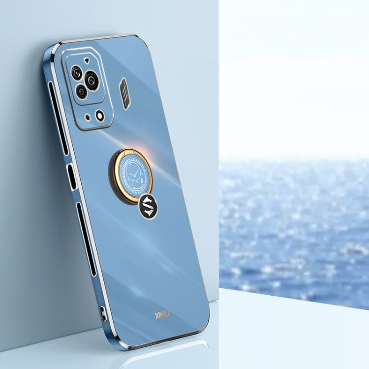 XINLI Straight Edge 6D Electroplate TPU Phone Case with Ring Holder, For Xiaomi Black Shark 5, For Xiaomi Black Shark 5 Pro
