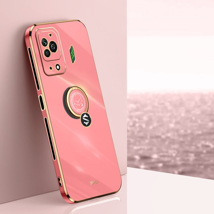XINLI Straight Edge 6D Electroplate TPU Phone Case with Ring Holder, For Xiaomi Black Shark 5, For Xiaomi Black Shark 5 Pro