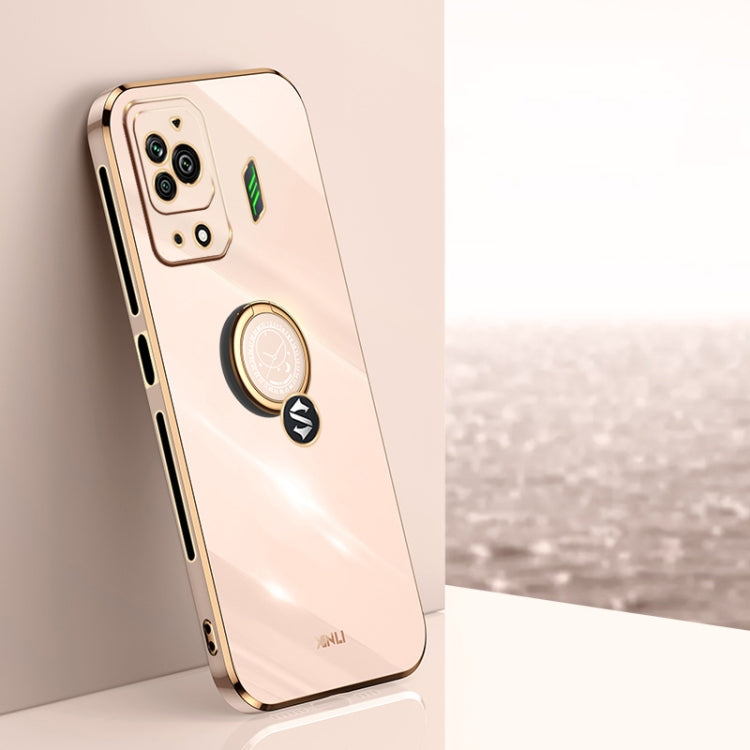XINLI Straight Edge 6D Electroplate TPU Phone Case with Ring Holder, For Xiaomi Black Shark 5, For Xiaomi Black Shark 5 Pro
