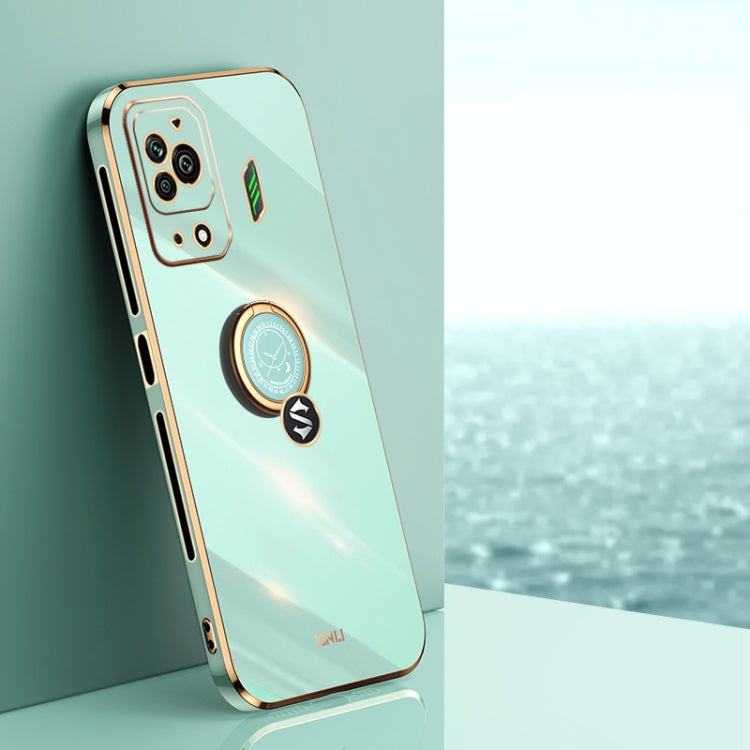 XINLI Straight Edge 6D Electroplate TPU Phone Case with Ring Holder, For Xiaomi Black Shark 5, For Xiaomi Black Shark 5 Pro