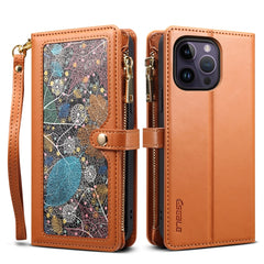 ESEBLE Star Series Lanyard Zipper Wallet RFID Leather Case, For iPhone 14 Pro Max, For iPhone 14 Pro, For iPhone 14, For iPhone 14 Plus, For iPhone 13 Pro Max, For iPhone 13 Pro, For iPhone 13, For iPhone 12 Pro Max