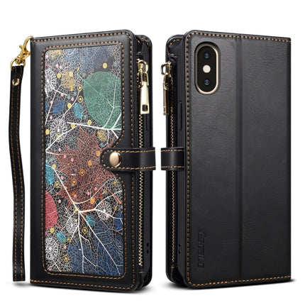 ESEBLE Star Series Lanyard Zipper Wallet RFID Leather Case, For iPhone 12 Pro, For iPhone 12, For iPhone 11 Pro Max, For iPhone 11 Pro, For iPhone 11, For iPhone SE 2022 / SE 2020 / 8 / 7, For iPhone XS Max, For iPhone XS / X