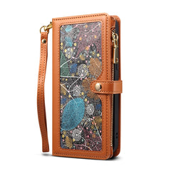 ESEBLE Star Series Lanyard Zipper Wallet RFID Leather Case, For iPhone XR, For iPhone 8 Plus / 7 Plus, For iPhone 6s / 6, For iPhone 6s Plus / 6 Plus