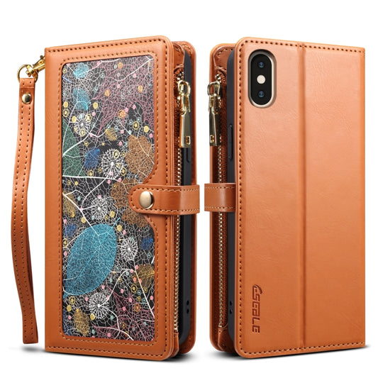 ESEBLE Star Series Lanyard Zipper Wallet RFID Leather Case, For iPhone XR, For iPhone 8 Plus / 7 Plus, For iPhone 6s / 6, For iPhone 6s Plus / 6 Plus