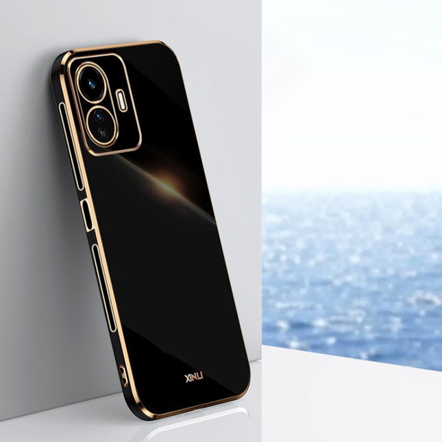 XINLI Straight Edge 6D Electroplate TPU Phone Case, For vivo Y77 5G Global