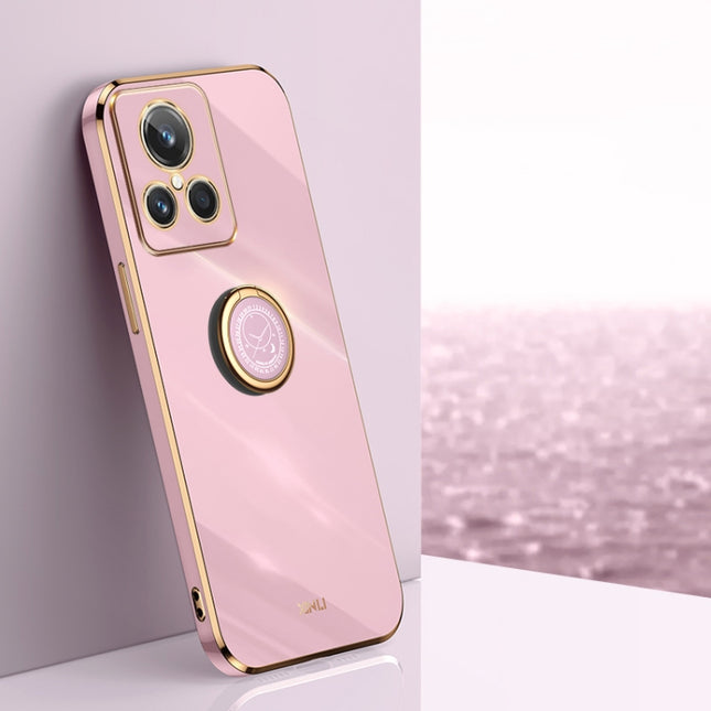 XINLI Straight Edge 6D Electroplate TPU Phone Case with Ring Holder, For Realme GT2 Explorer Master 5G, For Realme 9i, For Realme 9i 5G