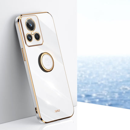 XINLI Straight Edge 6D Electroplate TPU Phone Case with Ring Holder, For Realme GT2 Explorer Master 5G, For Realme 9i, For Realme 9i 5G