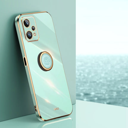 XINLI Straight Edge 6D Electroplate TPU Phone Case with Ring Holder, For Realme 9 Pro, For Realme C20, For Realme C21Y