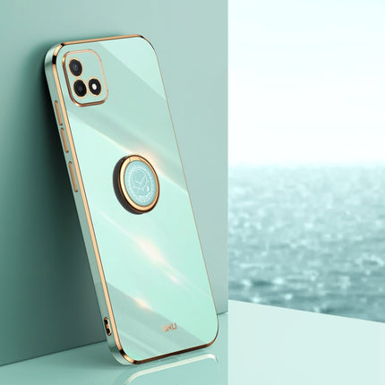 XINLI Straight Edge 6D Electroplate TPU Phone Case with Ring Holder, For Realme 9 Pro, For Realme C20, For Realme C21Y