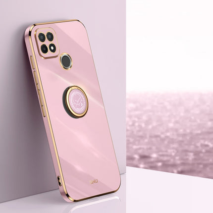 XINLI Straight Edge 6D Electroplate TPU Phone Case with Ring Holder, For Realme 9 Pro, For Realme C20, For Realme C21Y