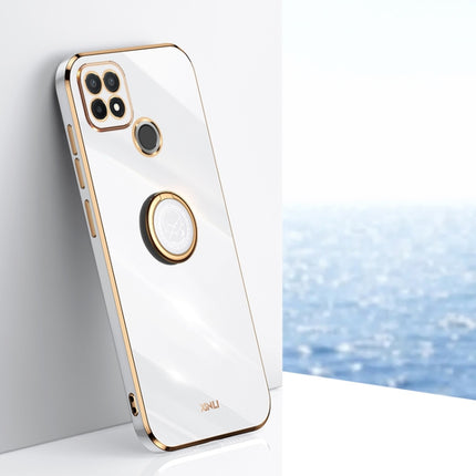 XINLI Straight Edge 6D Electroplate TPU Phone Case with Ring Holder, For Realme 9 Pro, For Realme C20, For Realme C21Y
