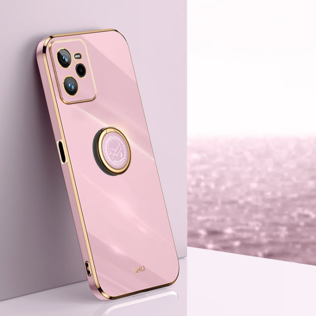 XINLI Straight Edge 6D Electroplate TPU Phone Case with Ring Holder, For Realme C35, For Realme GT2 Pro, For Realme GT Neo 3