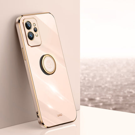 XINLI Straight Edge 6D Electroplate TPU Phone Case with Ring Holder, For Realme C35, For Realme GT2 Pro, For Realme GT Neo 3