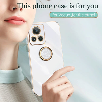XINLI Straight Edge 6D Electroplate TPU Phone Case with Ring Holder, For vivo Y77 5G Global