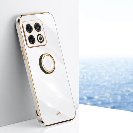 XINLI Straight Edge 6D Electroplate TPU Phone Case with Ring Holder, For OnePlus 10 Pro, For OnePlus Ace, For OnePlus Ace Racing