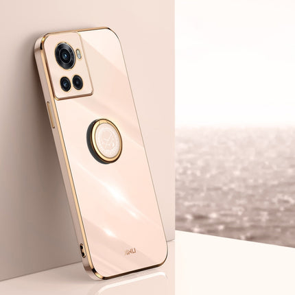 XINLI Straight Edge 6D Electroplate TPU Phone Case with Ring Holder, For OnePlus 10 Pro, For OnePlus Ace, For OnePlus Ace Racing