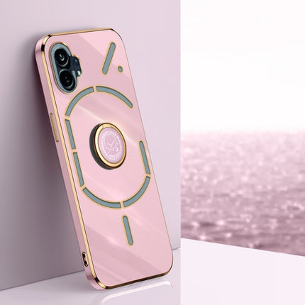 XINLI Straight Edge 6D Electroplate TPU Phone Case with Ring Holder, For OnePlus Ace Pro, For Nothing Phone 1