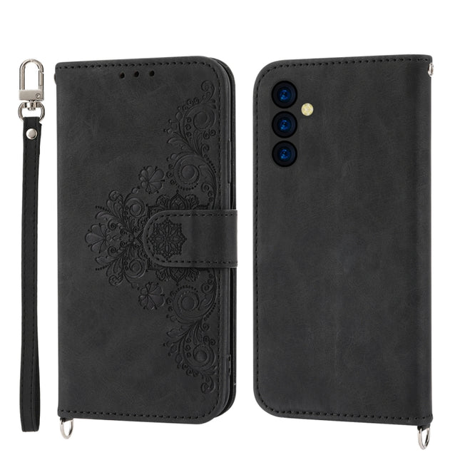 Skin-feel Flowers Embossed Wallet Leather Phone Case, For Samsung Galaxy A54 5G, For Xiaomi 13, For Xiaomi 13 Pro, For Realme 10 4G