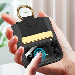 GKK Ultrathin Shockproof Phone Case with Ring Holder / Wrist Strap, For Samsung Galaxy Z Flip3 5G